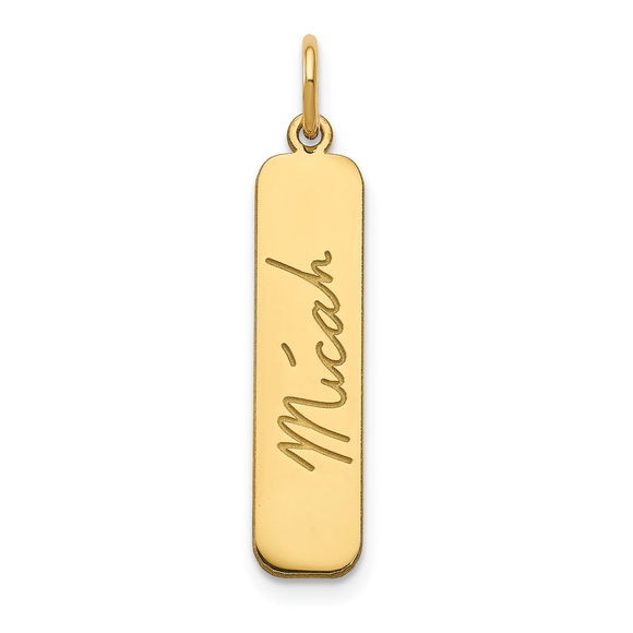 Sterling Silver/Gold-plated Signature Bar Charm - Picture 1 of 2